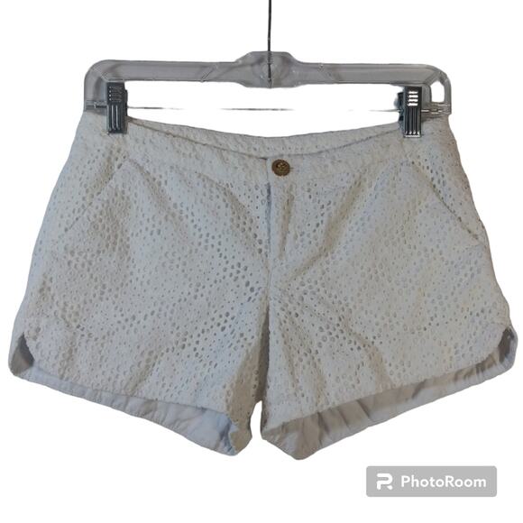 Lily Pulitzer Adie Eyelet White Shorts Size 00 - Picture 1 of 9
